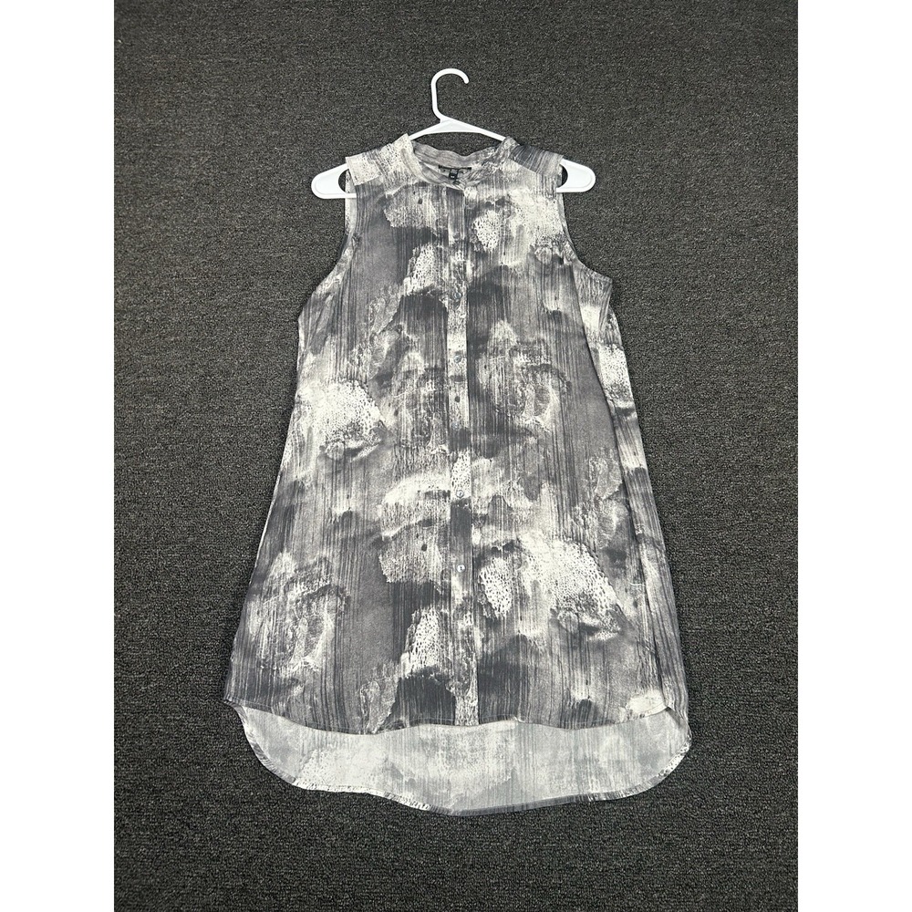 Eileen Fisher Tunic Top Women Small White 100% Silk Abstract Classy Mature